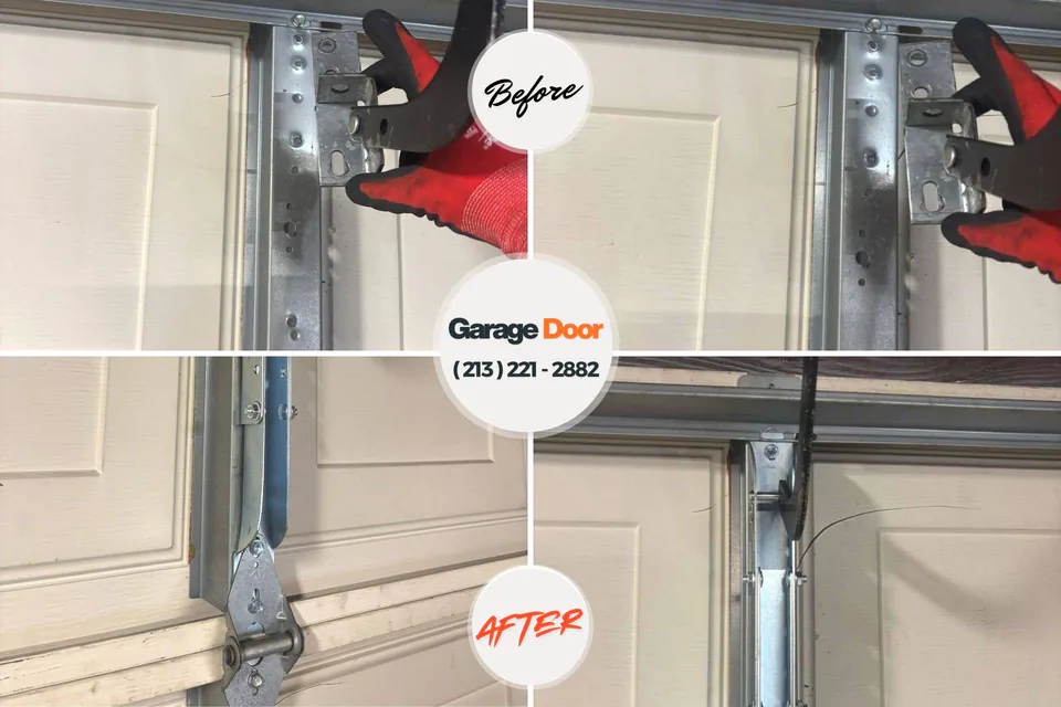 Before and after: garage door repair Peoria Heights, IL